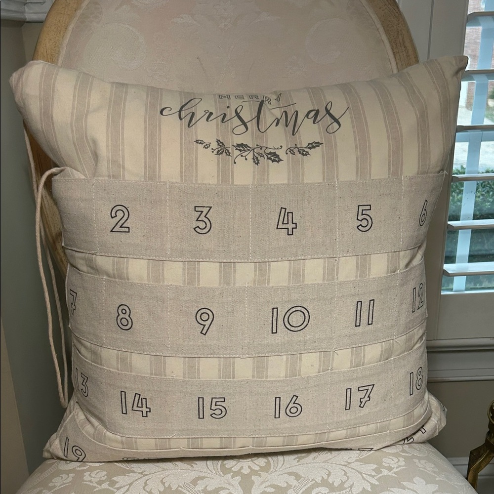 Rachel Ashwell The Prarie Shabby Chic Merry Christmas Advent Pillow